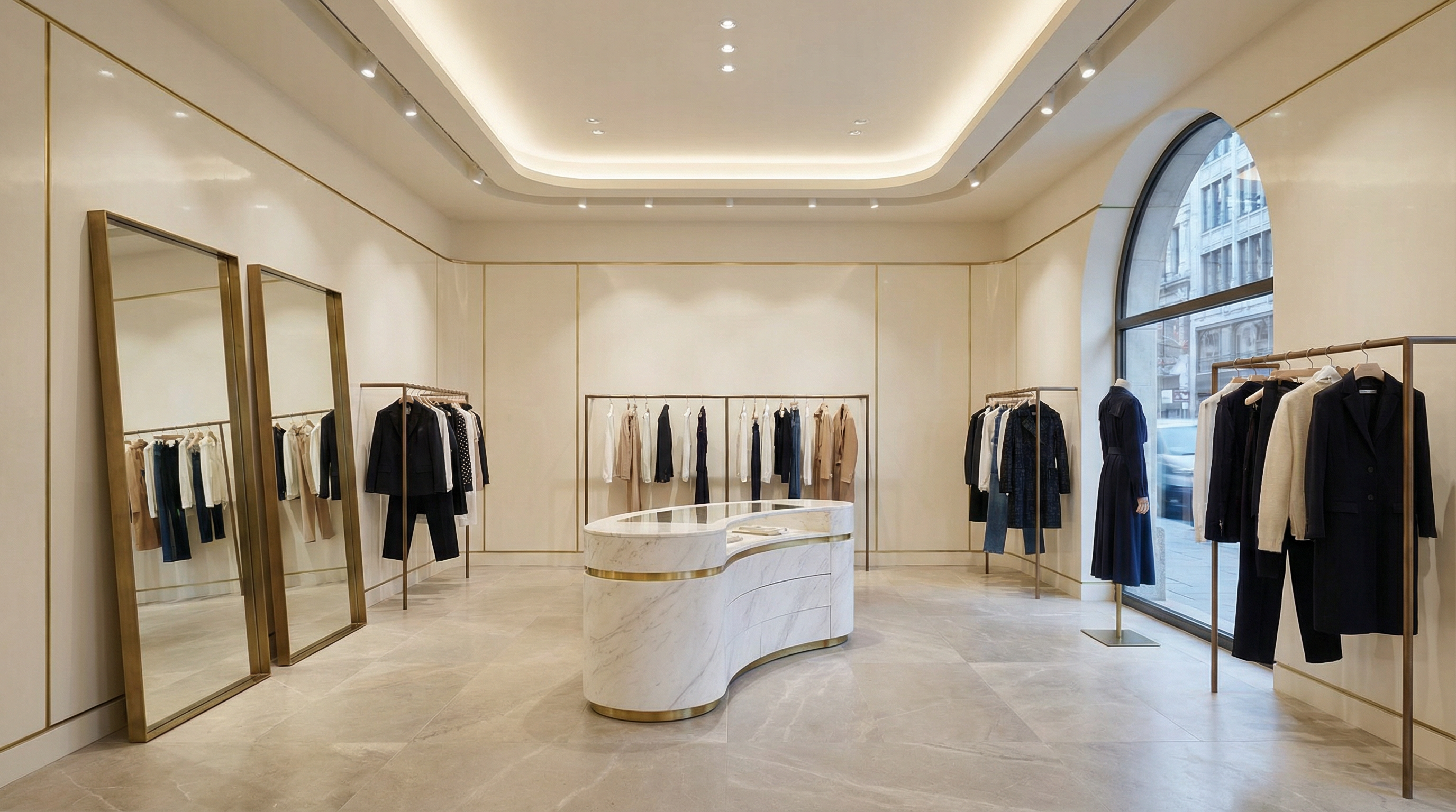 Malowanie butiku w galerii handlowej